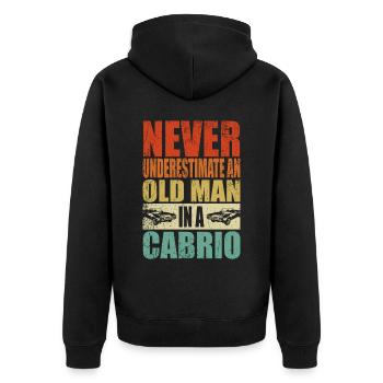 Ne sous-estimez jamais la décapotable d’un vieil homme - Veste à capuche bio Premium Unisexe - noir - Dos - Nico (187cm)