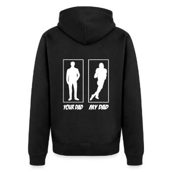 Your Dad My Dad Football Papa - Unisex Premium Organic Zip Hoodie - black - Back - Nico (187cm)