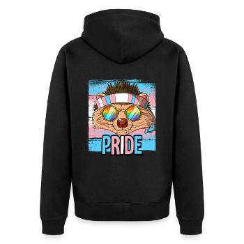 Fierté LGBTQ Transgender Costume Costume Mois de la fierté - Veste à capuche bio Premium Unisexe - noir - Dos - Nico (187cm)