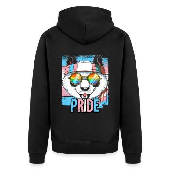 Pride LGBTQ Transgender Flagge Kostüm Pride Month - Unisex Premium Bio Zip Hoodie - Schwarz - Hinten - Nico (187cm)