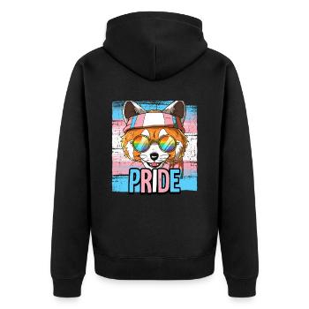 Pride LGBTQ Transgender Flagge Kostüm Pride Month - Unisex Premium Bio Zip Hoodie - Schwarz - Hinten - Nico (187cm)