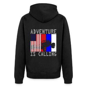 USA Buggy Offroad Desert Vehicle Desert Dune - Unisex Premium Organic Zip Hoodie - black - Back - Nico (187cm)