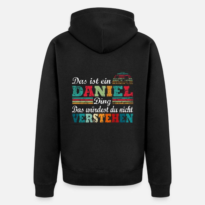 Name Daniel - Unisex Premium Bio Zip Hoodie - Schwarz
