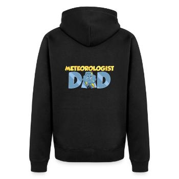Météorologue Papa Météorologie - Veste à capuche bio Premium Unisexe - noir - Dos - Nico (187cm)