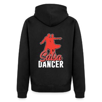 Salsa Tänzer Hobby Tanzen Tanz - Unisex Premium Bio Zip Hoodie - Schwarz - Hinten - Nico (187cm)
