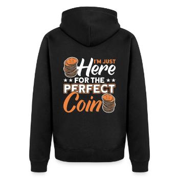 Coin Collector Numismatics Coin Collecting Coin Collection - Unisex Premium Organic Zip Hoodie - black - Back - Nico (187cm)
