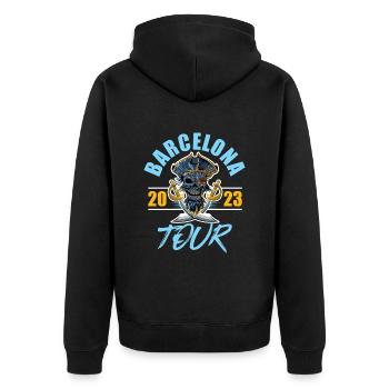 Barcelona 2023 Skeleton - Unisex Premium Organic Zip Hoodie - black - Back - Nico (187cm)