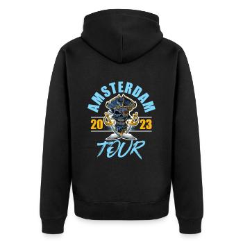 Amsterdam 2023 Skeleton - Unisex Premium Organic Zip Hoodie - black - Back - Nico (187cm)