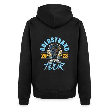 Golden Sands 2023 Skeleton - Unisex Premium Organic Zip Hoodie - black - Back - Nico (187cm)