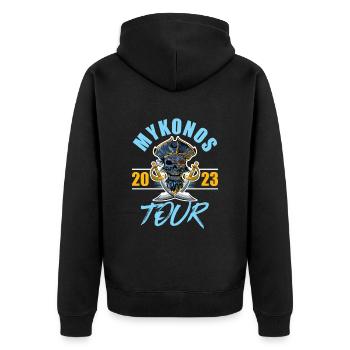Mykonos 2023 Skeleton - Veste à capuche bio Premium Unisexe - noir - Dos - Nico (187cm)