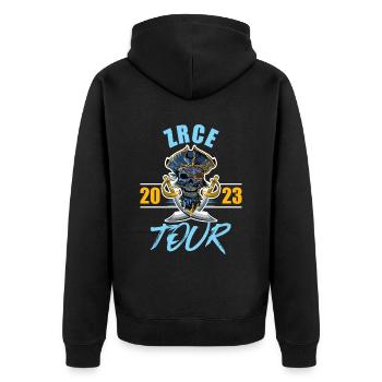 Zrce Party 2023 Skelett - Unisex Premium Bio Zip Hoodie - Schwarz - Hinten - Nico (187cm)
