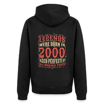 Les légendes sont nées en 2000 anniversaire - Veste à capuche bio Premium Unisexe - noir - Dos - Nico (187cm)