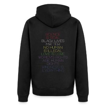 La science est un véritable BLM Droits de l’homme - Veste à capuche bio Premium Unisexe - noir - Dos - Nico (187cm)