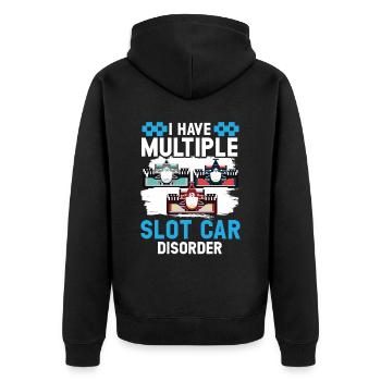 Ich habe mehrere Slot Car Unordnung Track Racing - Unisex Premium Bio Zip Hoodie - Schwarz - Hinten - Nico (187cm)