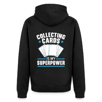 Collectionner des cartes est ma superpuissance TCG cartes - Veste à capuche bio Premium Unisexe - noir - Dos - Nico (187cm)