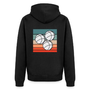 Boccia Boule Petanque Ball Sports Ball Game - Unisex Premium Organic Zip Hoodie - black - Back - Nico (187cm)