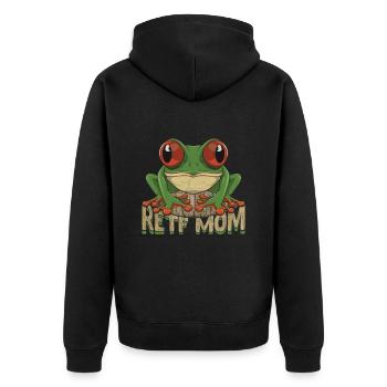 Conception de grenouille aux yeux rouges pour un chasseur de grenouilles - Veste à capuche bio Premium Unisexe - noir - Dos - Nico (187cm)