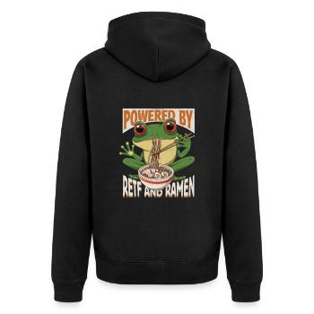 Conception de soupe de ramen Frog aux yeux rouges pour - Veste à capuche bio Premium Unisexe - noir - Dos - Nico (187cm)
