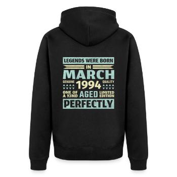 29ème anniversaire Mars Millésime 1994 Millésime - Veste à capuche bio Premium Unisexe - noir - Dos - Nico (187cm)