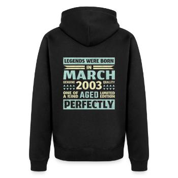 20ème Anniversaire Mars Millésime 2003 - Veste à capuche bio Premium Unisexe - noir - Dos - Nico (187cm)