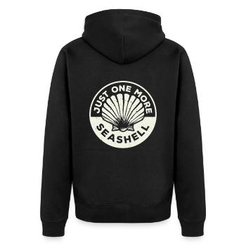 Only one mussel Mussel collector Mussels - Unisex Premium Organic Zip Hoodie - black - Back - Nico (187cm)