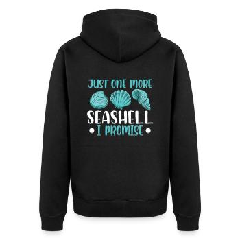 Nur Noch Eine Muschel Ich Verspreche Es Muscheln - Unisex Premium Bio Zip Hoodie - Schwarz - Hinten - Nico (187cm)