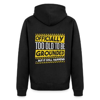Offizieller Teenager Funny - Unisex Premium Bio Zip Hoodie - Schwarz - Hinten - Nico (187cm)