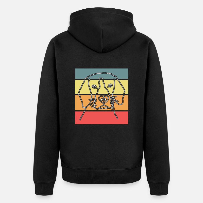 Tête de chien Rétro - Veste à capuche bio Premium Unisexe - noir