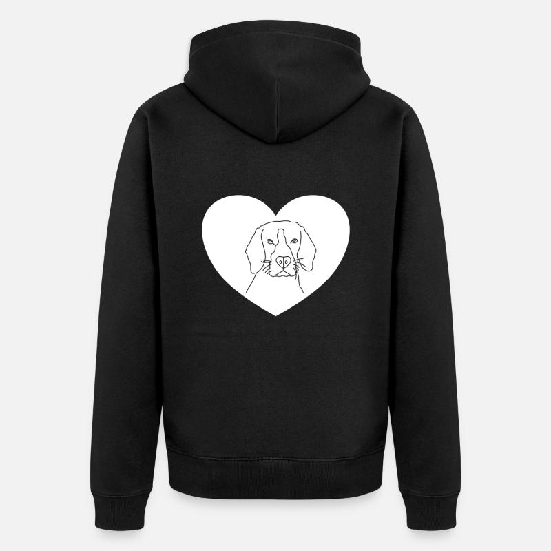 Cœur de tête de chien - Veste à capuche bio Premium Unisexe - noir
