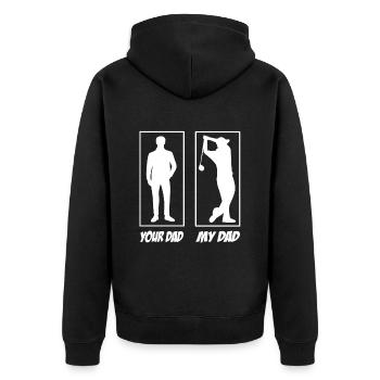 Your Dad My Dad Golf Papa - Unisex Premium Bio Zip Hoodie - Schwarz - Hinten - Nico (187cm)