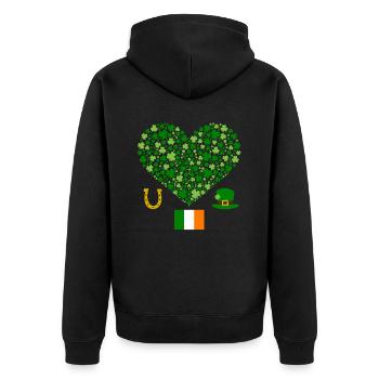 Accessoires de la Saint-Patrick Irlande Shamrock Décoration - Veste à capuche bio Premium Unisexe - noir - Dos - Nico (187cm)
