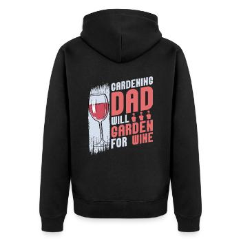 Hobbygärtner Garten Gärtnerischer Vater - Unisex Premium Bio Zip Hoodie - Schwarz - Hinten - Nico (187cm)