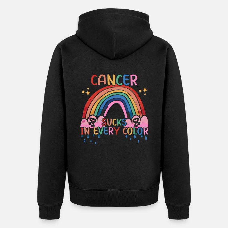 Krebs Ist Scheiße | Krebs Bekämpfen - Unisex Premium Bio Zip Hoodie - undefined