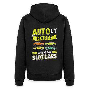 AUTOly satisfait de mes voitures à sous - Veste à capuche bio Premium Unisexe - noir - Dos - Nico (187cm)