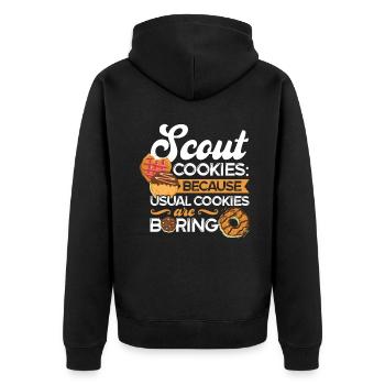 Cookies scouts parce que les cookies habituels sont ennuyeux - Veste à capuche bio Premium Unisexe - noir - Dos - Nico (187cm)