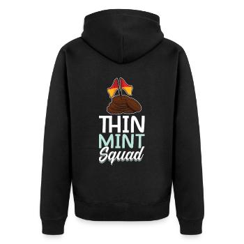 Thin Mint Squad - Cookie Scout - Unisex Premium Organic Zip Hoodie - black - Back - Nico (187cm)