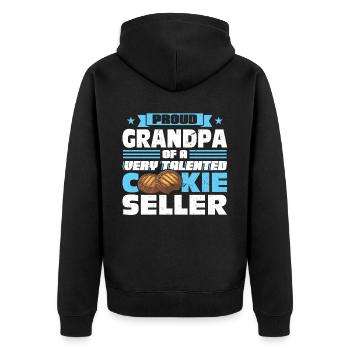 Fier grand-père d’un vendeur de biscuits très talentueux - Veste à capuche bio Premium Unisexe - noir - Dos - Nico (187cm)