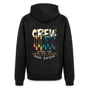 Rowing Crew Where The Weak Are Oarsmen Boat Rower - Unisex Premium Bio Zip Hoodie - Schwarz - Hinten - Nico (187cm)