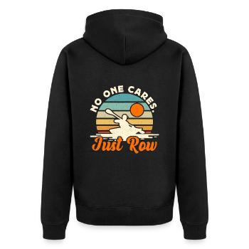 Rowing No One Cares Just Row Water Sports Rower - Unisex Premium Bio Zip Hoodie - Schwarz - Hinten - Nico (187cm)