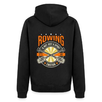 Rowing Rowing Is Not Just A Sport Oarsmen Rower - Unisex Premium Bio Zip Hoodie - Schwarz - Hinten - Nico (187cm)