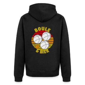 Boule Boccia Ball Sports Petanque Balls Game - Unisex Premium Organic Zip Hoodie - black - Back - Nico (187cm)