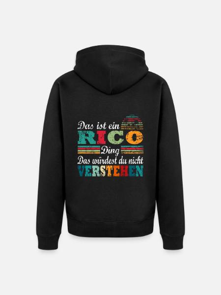 Rico Name - Unisex Premium Bio Zip Hoodie - Schwarz