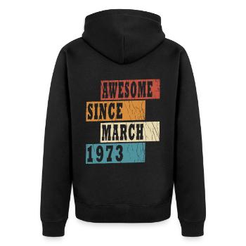 50e anniversaire homme Mars Né 1973 Classique - Veste à capuche bio Premium Unisexe - noir - Dos - Nico (187cm)
