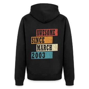 Anniversaire Mars 2003 - Veste à capuche bio Premium Unisexe - noir - Dos - Nico (187cm)