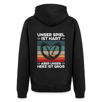 Football américain Notre jeu est difficile à dire - Veste à capuche bio Premium Unisexe - noir - Dos - Nico (187cm)