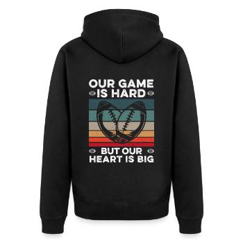 Football américain Notre jeu est difficile Citation Coeur - Veste à capuche bio Premium Unisexe - noir - Dos - Nico (187cm)