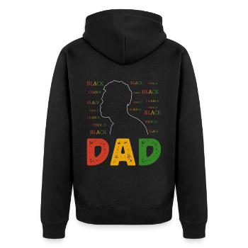Black father Pride African father - Unisex Premium Organic Zip Hoodie - black - Back - Nico (187cm)