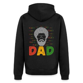 Fier père noir père africain - Veste à capuche bio Premium Unisexe - noir - Dos - Nico (187cm)