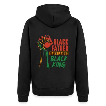 Black father Pride African father King - Unisex Premium Organic Zip Hoodie - black - Back - Nico (187cm)