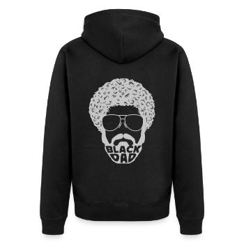 African Father Papa Africa King Black - Unisex Premium Organic Zip Hoodie - black - Back - Nico (187cm)